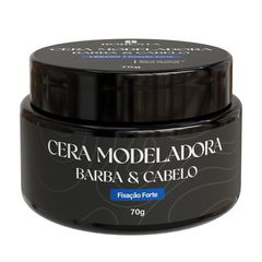 Cera Modeladora para Barba e Cabelo 70g Robusta, embalagem em fundo branco