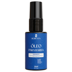 Óleo de Crescimento para Barba 30ml Robusta, embalagem em fundo branco