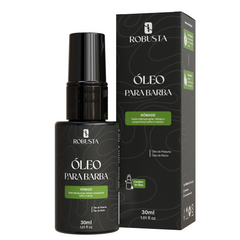Óleo para Barba 30ml Robusta versão Nômade, embalagem em fundo branco