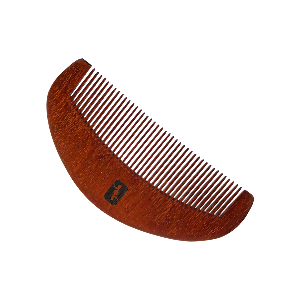 Pente Curvo de Madeira para Barba Robusta, embalagem em fundo branco