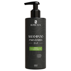 Shampoo 2 em 1 para Barba 250ml Robusta versão Nômade, embalagem em fundo branco